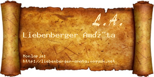 Liebenberger Amáta névjegykártya